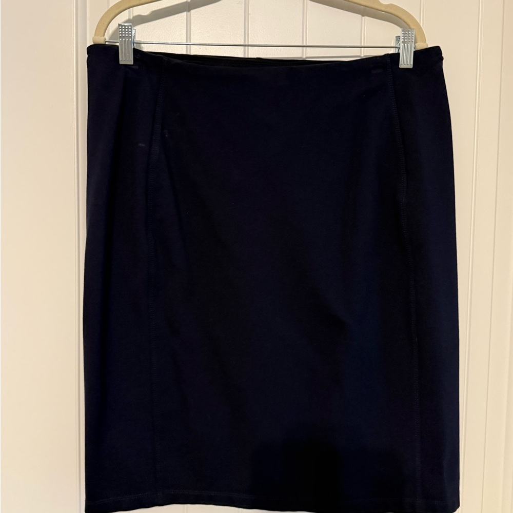 Liverpool Navy Pencil Skirt Knee-Length Work